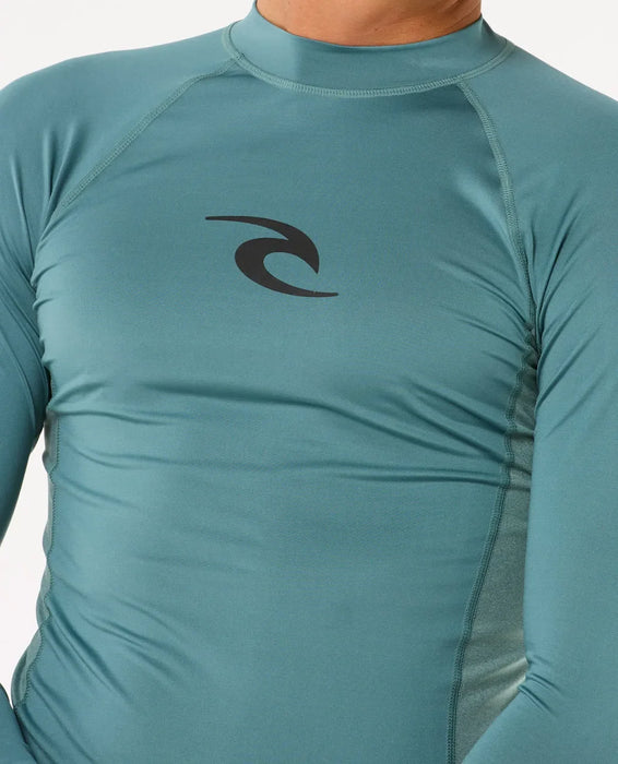 Rip Curl Waves UPF Perf Long Sleeve Rash Vest Bluestone