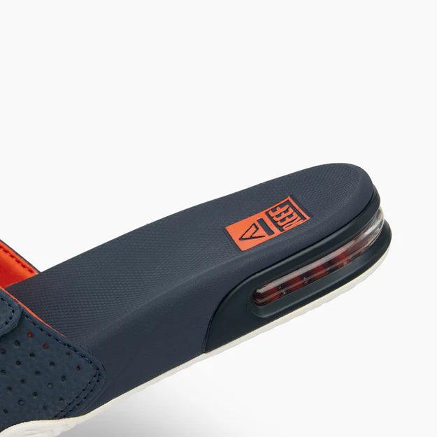 Reef Fanning Slide - Navy/Orange/White