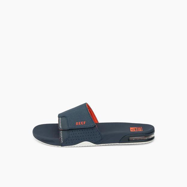Reef Fanning Slide - Navy/Orange/White