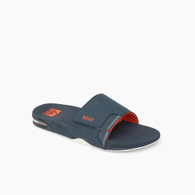 Reef Fanning Slide - Navy/Orange/White