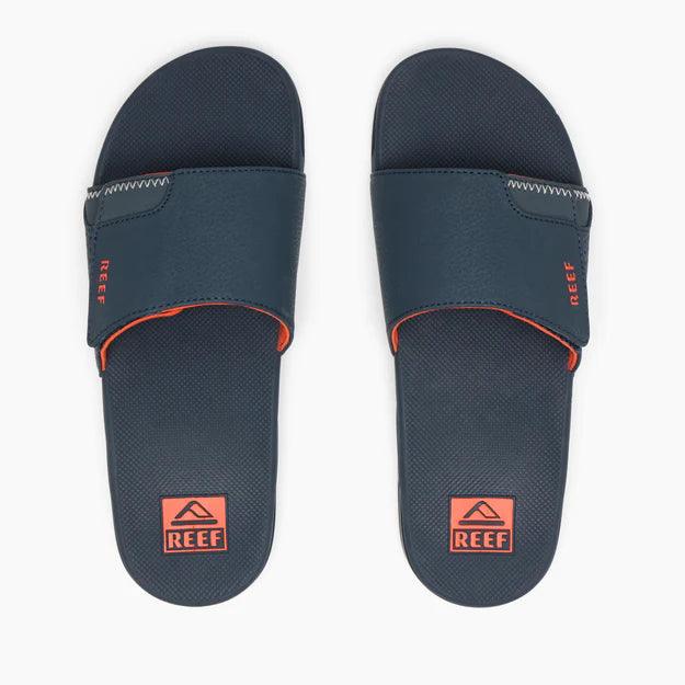 Reef Fanning Slide - Navy/Orange/White