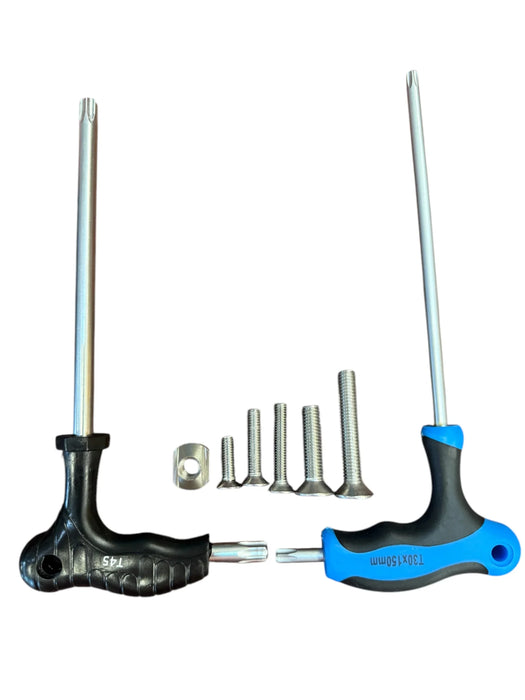 Duotone Torx Foil keys plus box spare bolts in case