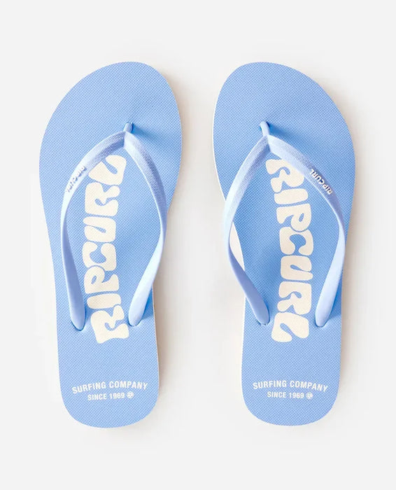 Rip Curl Icons Of Surf Bloom Open Toe Flip Flops Mid Blue