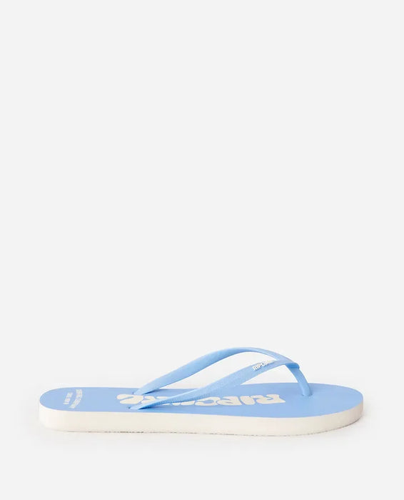 Rip Curl Icons Of Surf Bloom Open Toe Flip Flops Mid Blue
