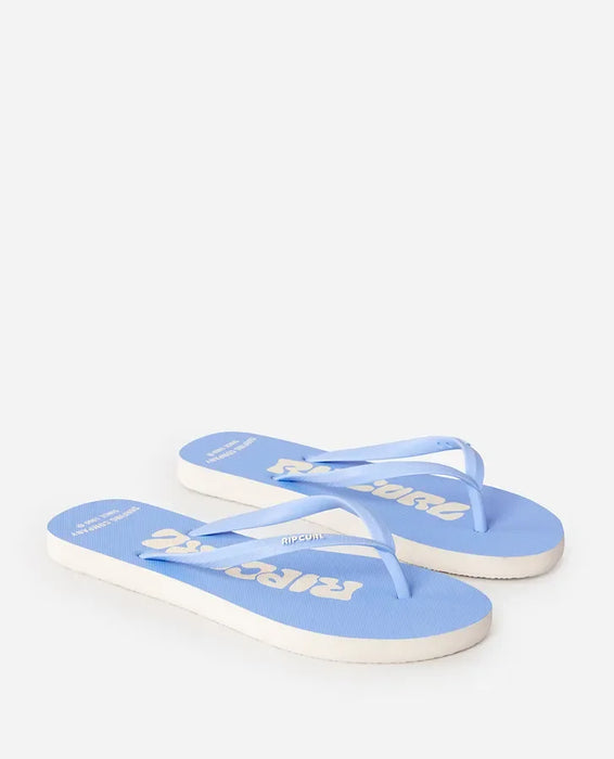 Rip Curl Icons Of Surf Bloom Open Toe Flip Flops Mid Blue