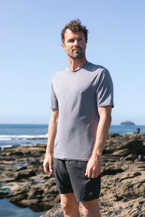 C-Skins Nuwave UV Mens SS Surf Rash Tee Deep Grey - Boardworx