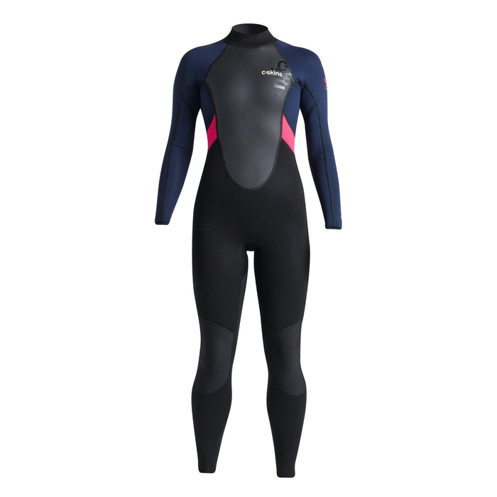 C-Skins Womens Element Back Zip 3/2mm Summer Wetsuit Slate Coral - Boardworx