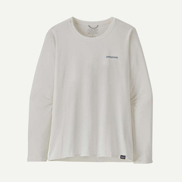 Patagonia Long-Sleeved Capilene® Cool Daily Graphic Shirt - Waters Boardshort Logo Light Plume Grey: White