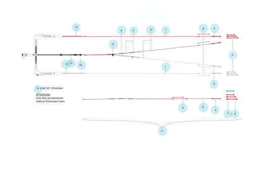 Duotone 22m Upper front lines Click bar 21 Onwards - Boardworx