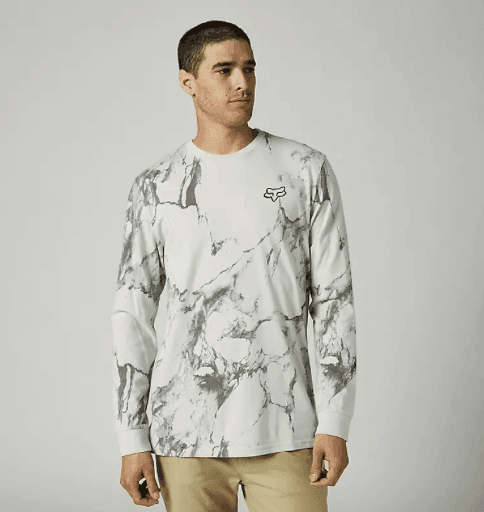 Fox Karrera Long Sleeve Tee Light Grey - Boardworx