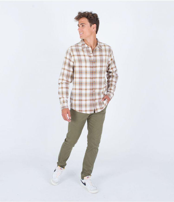 Hurley Portland Organic Flannel Shirt Maple Cream - Boardworx
