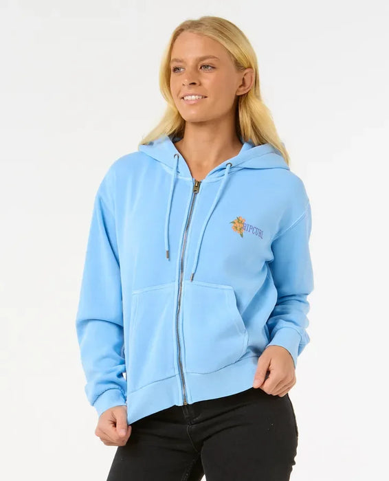 Rip Curl La Joya Relaxed Zip Thru Hoody Mid Blue
