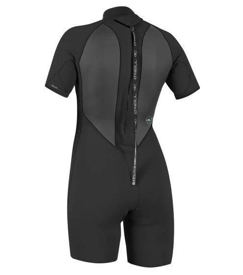 O'Neill Womens Reactor-2 2mm Back Zip Shorty Wetsuit Black - Boardworx