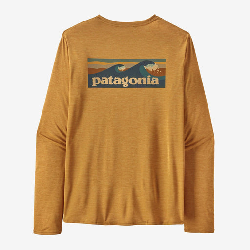 Patagonia Long-Sleeved Capilene Cool Daily Graphic Shirt - Waters Boardshort Logo: Pufferfish Gold X-Dye - Boardworx