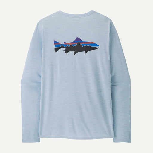Patagonia Long-Sleeved Capilene® Cool Daily Graphic Shirt - Waters Fitz Roy Trout: Fleck Blue - Boardworx