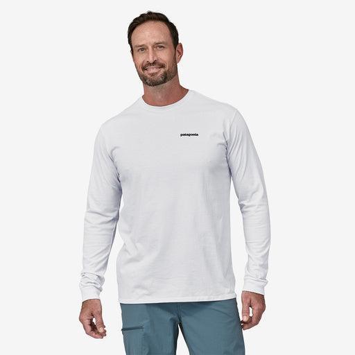 Patagonia Long-Sleeved P-6 Logo Responsibili-Tee White - Boardworx