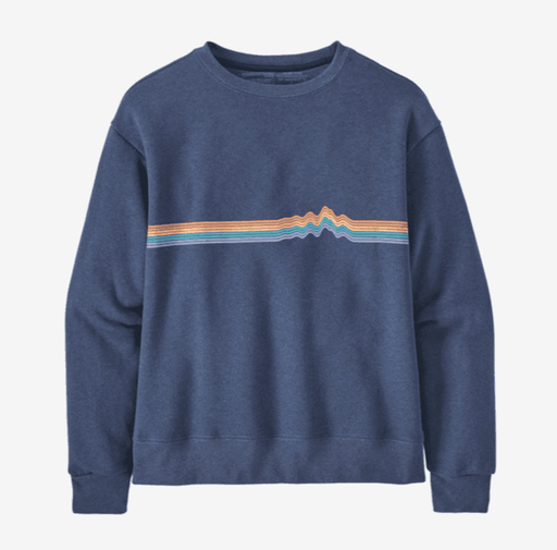 Patagonia Ridge Rise Stripe Uprisal Crew Sweatshirt Current Blue - Boardworx
