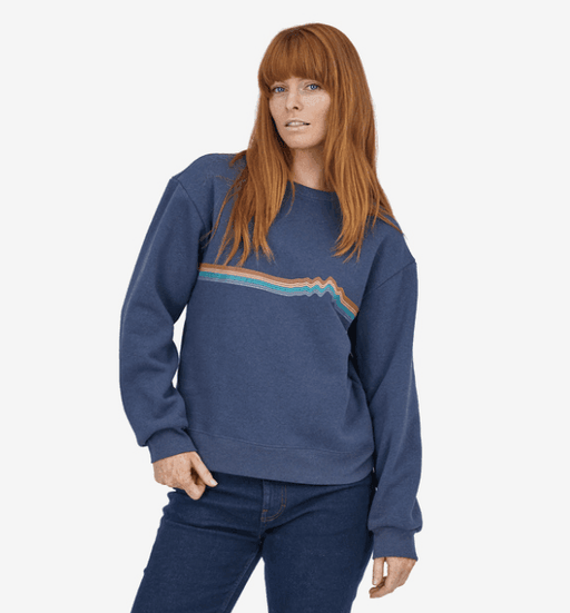 Patagonia Ridge Rise Stripe Uprisal Crew Sweatshirt Current Blue - Boardworx