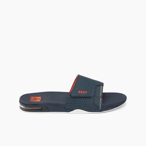 Reef Fanning Slide - Navy/Orange/White