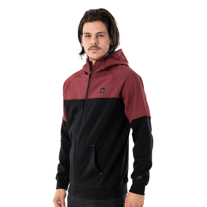Rip Curl Anti-Series Viral Zip Fleece Jacket Maroon - Boardworx