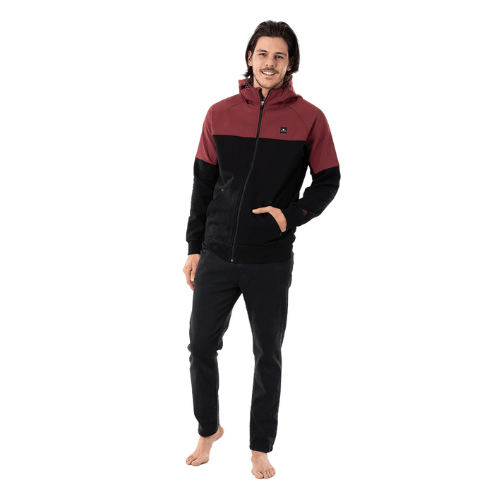 Rip Curl Anti-Series Viral Zip Fleece Jacket Maroon - Boardworx