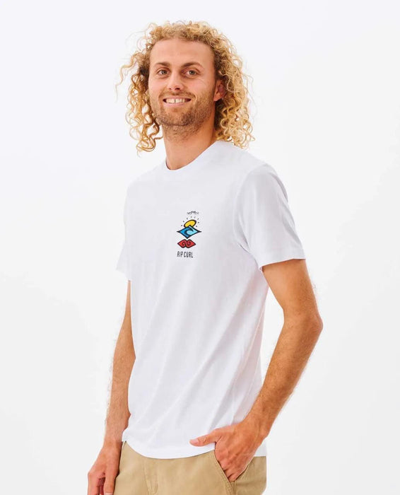 Rip Curl Search Icons Mens Tee White - Boardworx