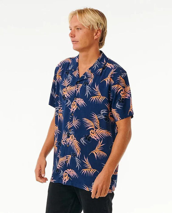 Rip Curl Surf Revival Floral Short Sleeve Shirt Washed Navy - Boardworx