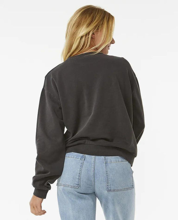Rip Curl Tiki Tropic Relaxed Crew Sweatshirt Washed Black - Boardworx