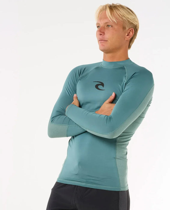 Rip Curl Waves UPF Perf Long Sleeve Rash Vest Bluestone