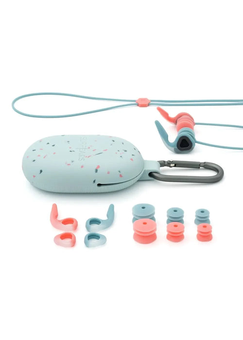 SurfEars 4.0 Surfers Ear Plugs Coral Sky