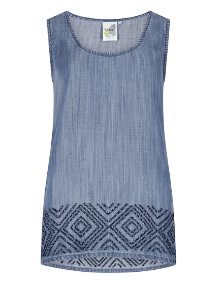 Weird Fish Sloane Tencel Vest Denim - Boardworx