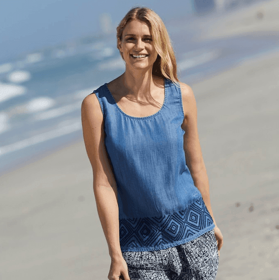 Weird Fish Sloane Tencel Vest Denim - Boardworx