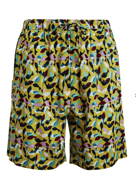 Weird Fish Sundance EcoVero™ Printed Summer Shorts Warm Olive - Boardworx