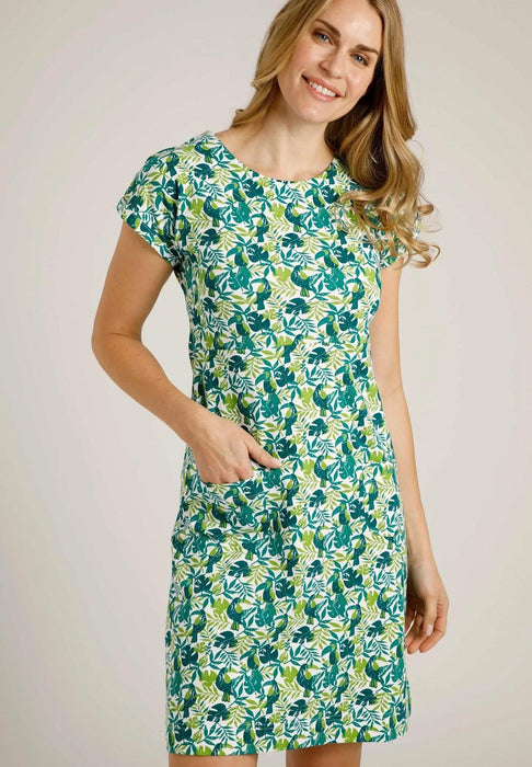 Weird Fish Tallahassee Organic Jersey Dress Kiwi - Boardworx