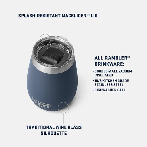 Yeti Rambler 10oz (296 ml) Wine Tumbler Including MagSlider Navy - Boardworx