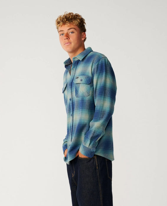 Rip Curl Count Flannel Shirt in Light Navy – product view 2