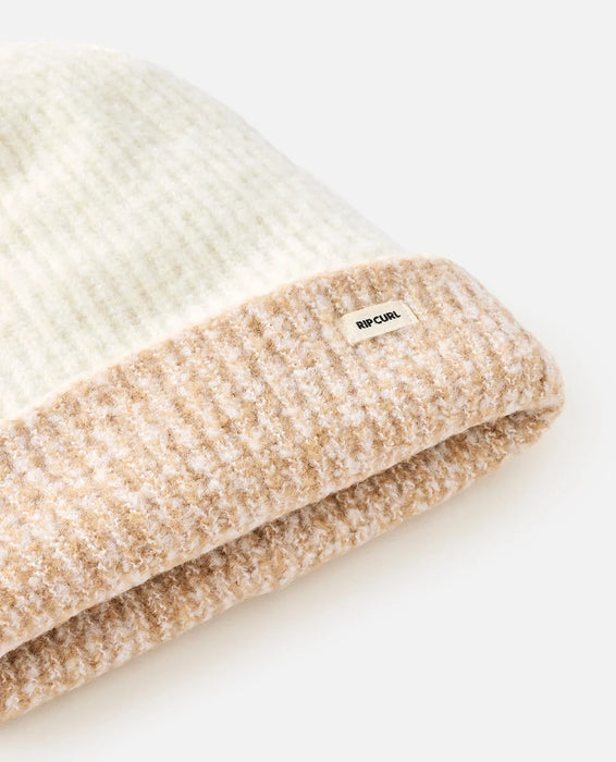Rip Curl 2 Tone Reg Revo Beanie in Off White/Tan – product view 3