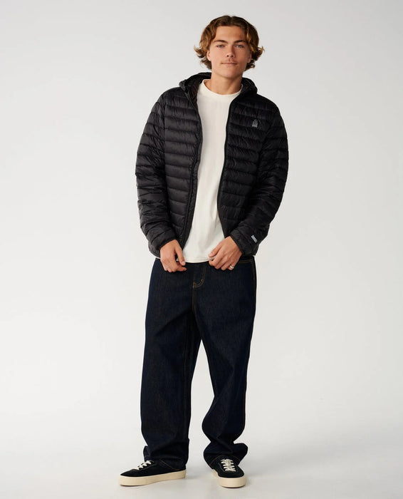 Rip Curl Search Series Puffer DWR Hooded Jacket in Black – product view 4