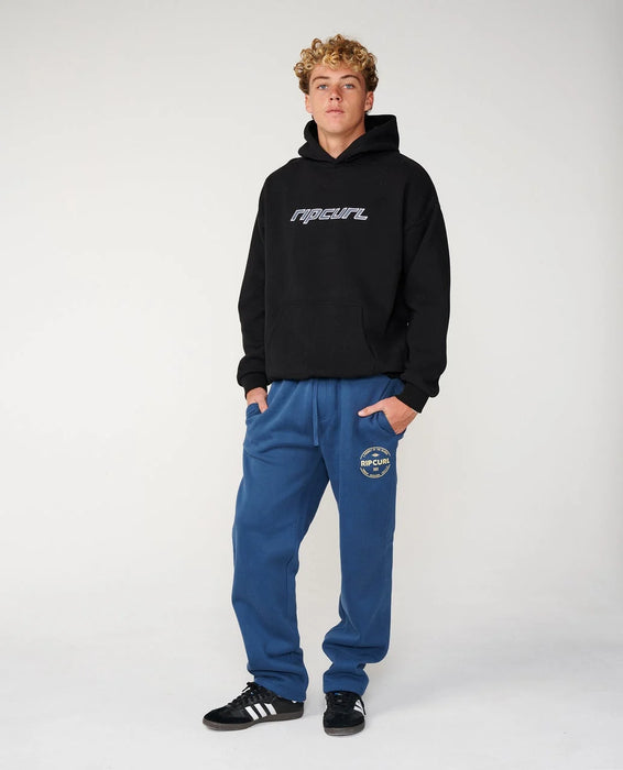 Rip Curl Staple Trackpant, Light Navy, waistband and drawcord detail