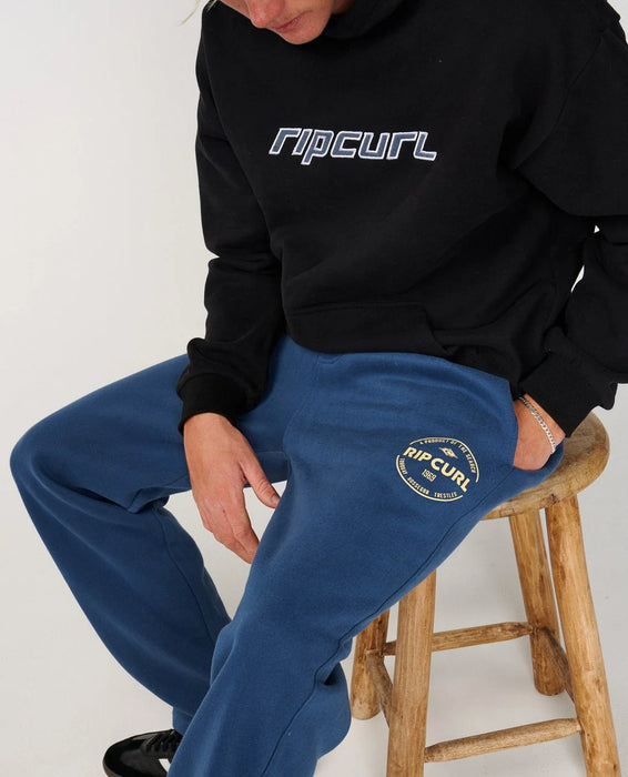 Rip Curl Staple Trackpant, Light Navy, fabric close-up