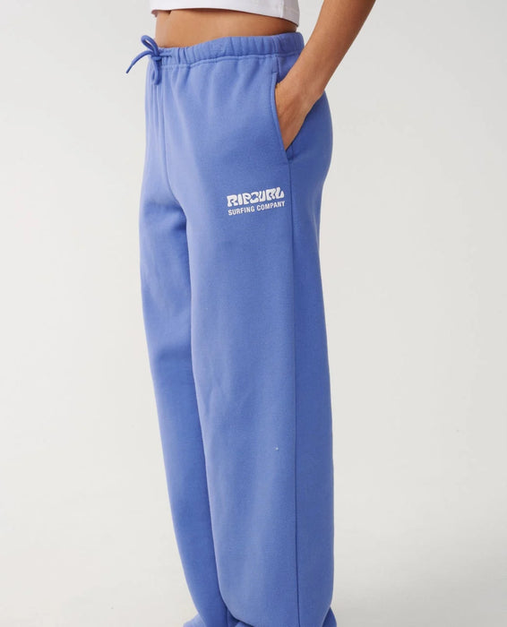 Rip Curl Surf Puff Wide Leg Trackpant Mid Blue
