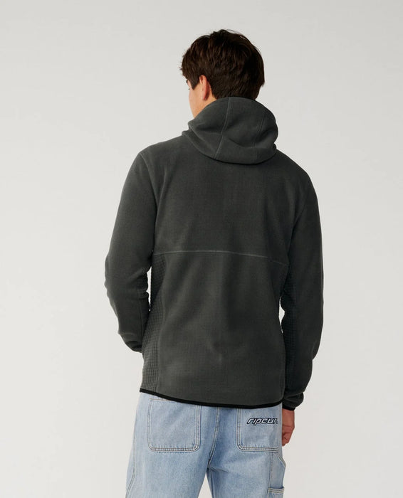 Rip Curl Departed Polar Fleece Zip Through Jacket Charcoal Grey