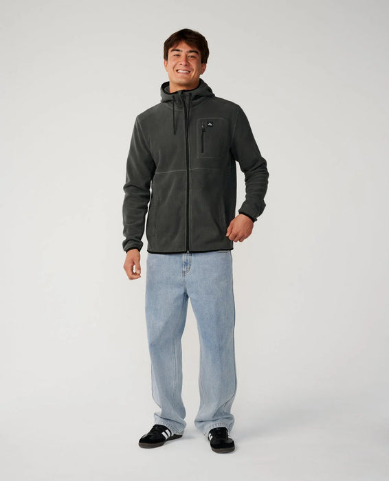 Rip Curl Departed Polar Fleece Zip Through Jacket Charcoal Grey
