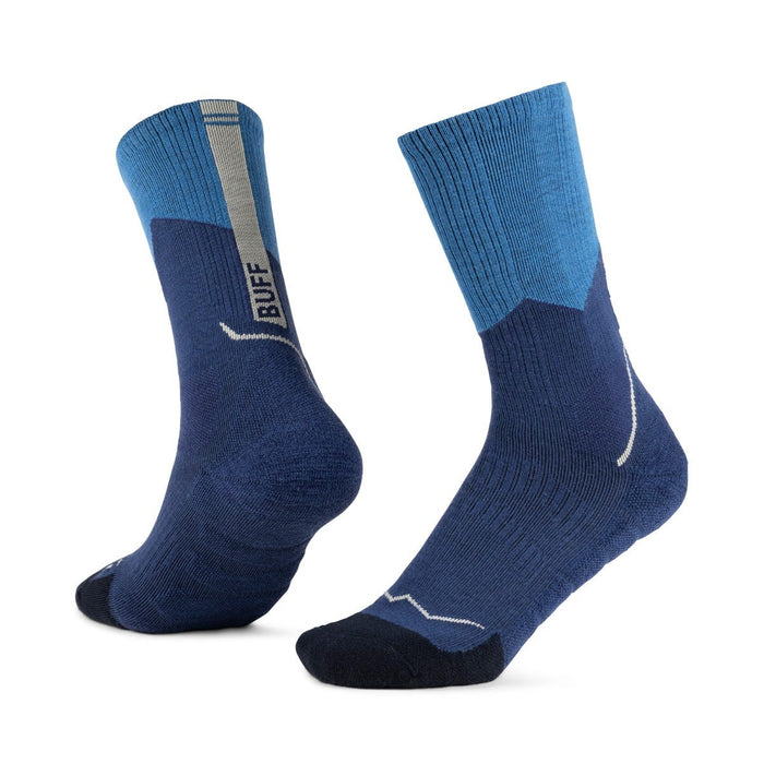 Buff Midweight Merino Wool Crew Socks in Blue