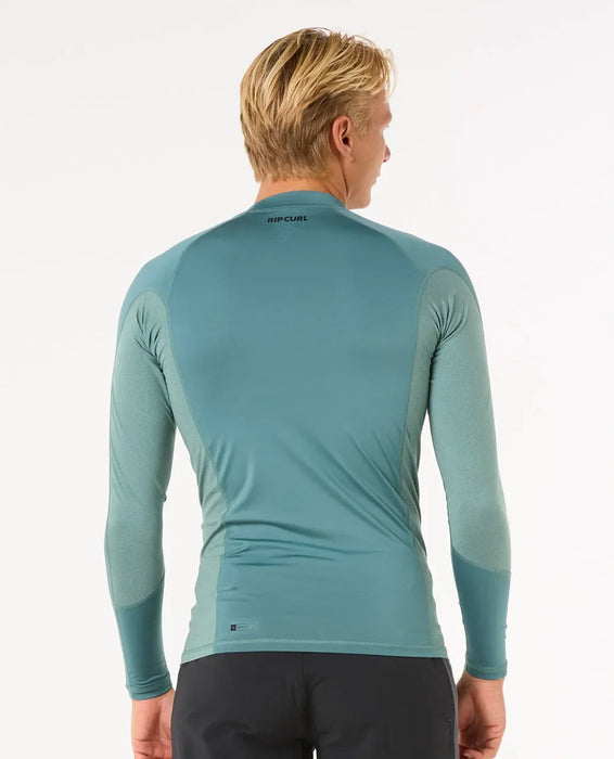 Rip Curl Waves UPF Perf Long Sleeve Rash Vest Bluestone