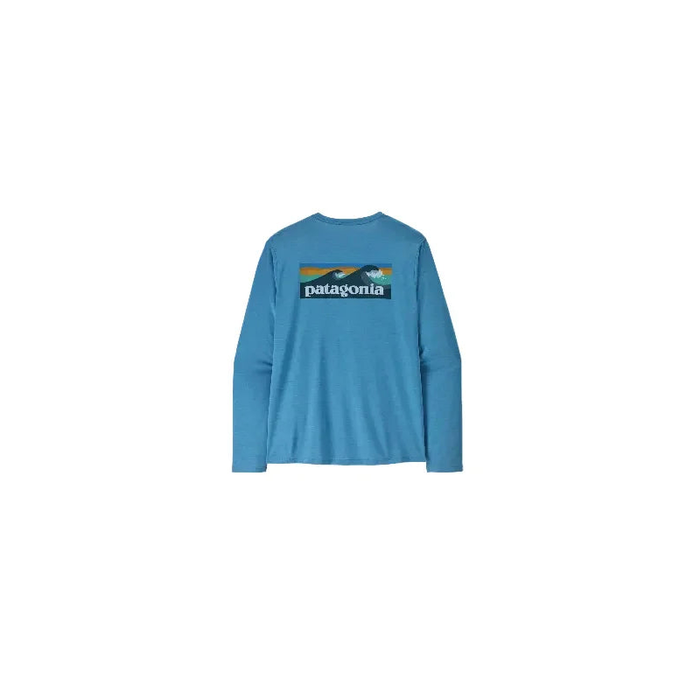 Patagonia Long-Sleeved Capilene Cool Daily Shirt - Boardshort Logo Shore Blue - Light Shore Blue X-Dye