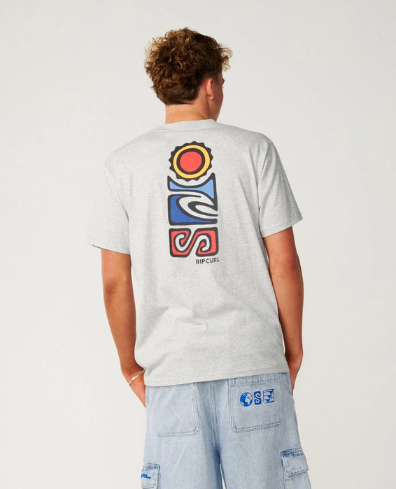 Rip Curl Search Series Vaporcool Stack Relaxed Tee Grey Marle
