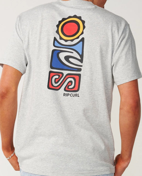 Rip Curl Search Series Vaporcool Stack Relaxed Tee Grey Marle