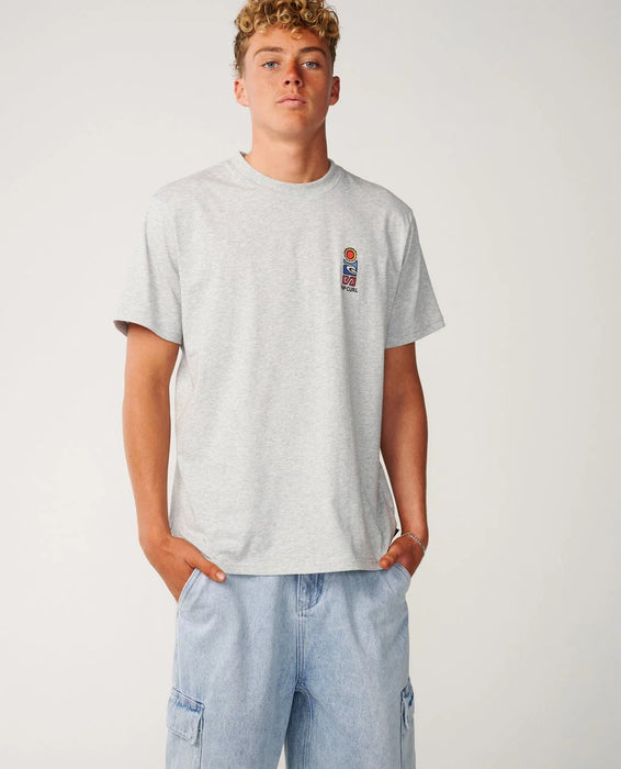 Rip Curl Search Series Vaporcool Stack Relaxed Tee Grey Marle