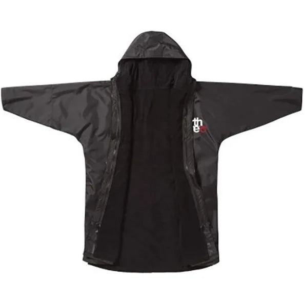 Northcore Beach Basha Pro 4 Season Changing Robe - Black, close up